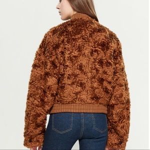 Jill sander mohair asymmetrical bomber - brown